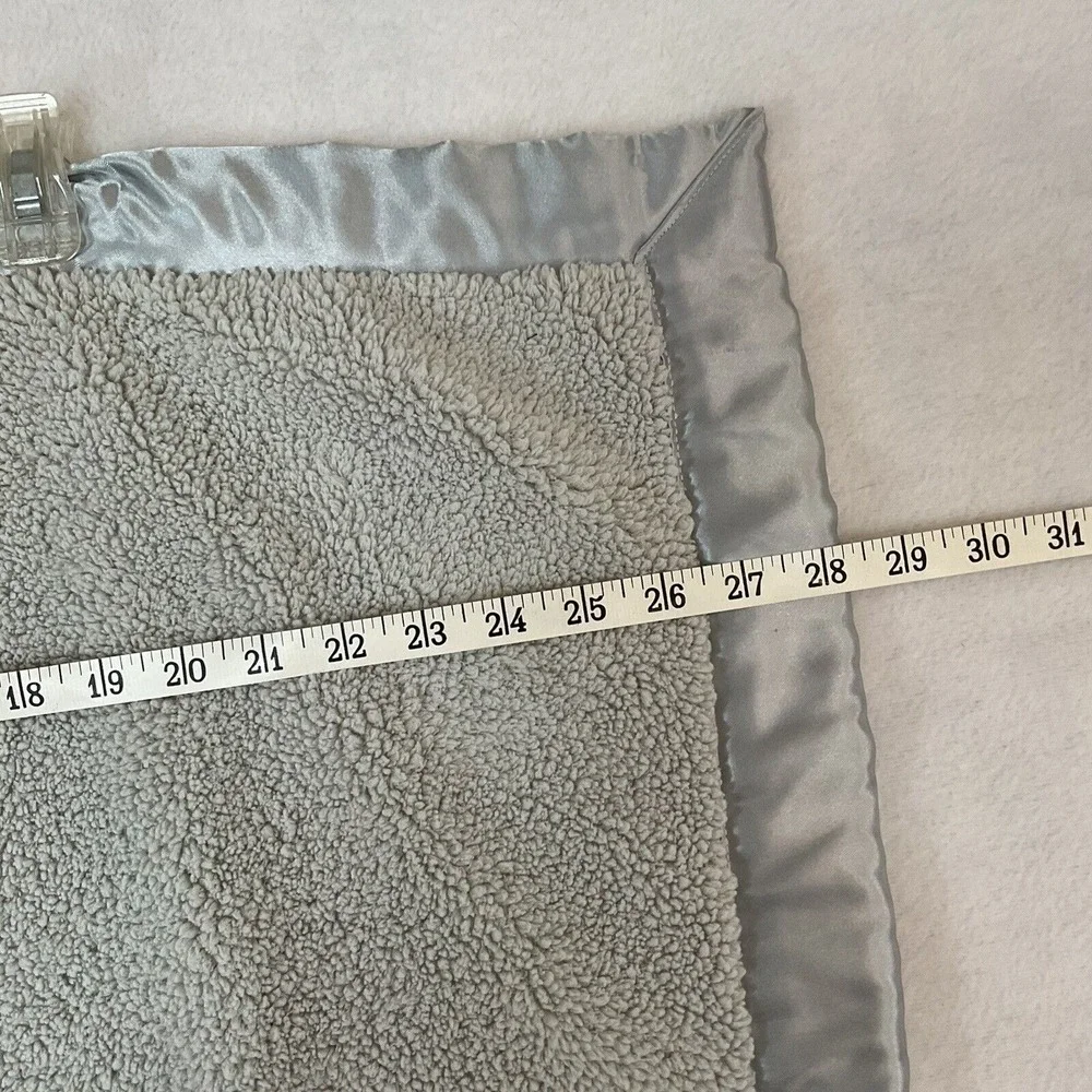 Mudpie Gray Baby Blanket Soft Plush Satin Back Receiving Security Lovey Mud Pie